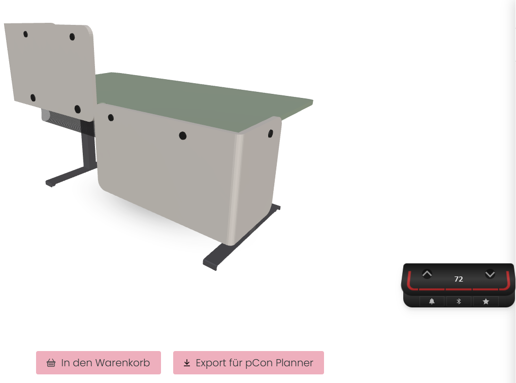 Schreibtisch Rückwand pCon.planner